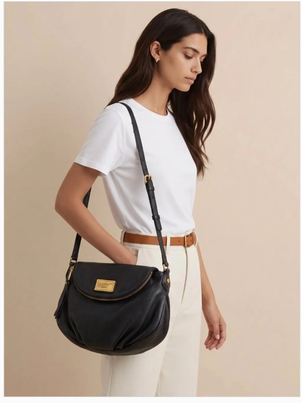 Marc by Marc Jacobs Classic Q Natasha Crossbody Bag Black Leather